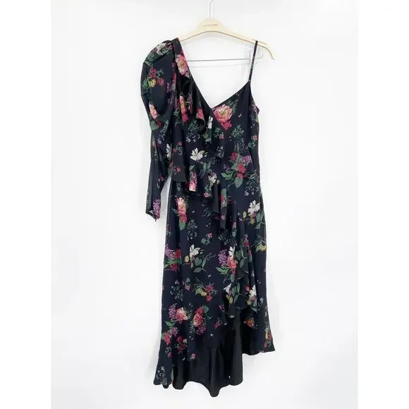 amur pasqualena one shoulder dress AMUR Pasqualena One Shoulder Dress in Black